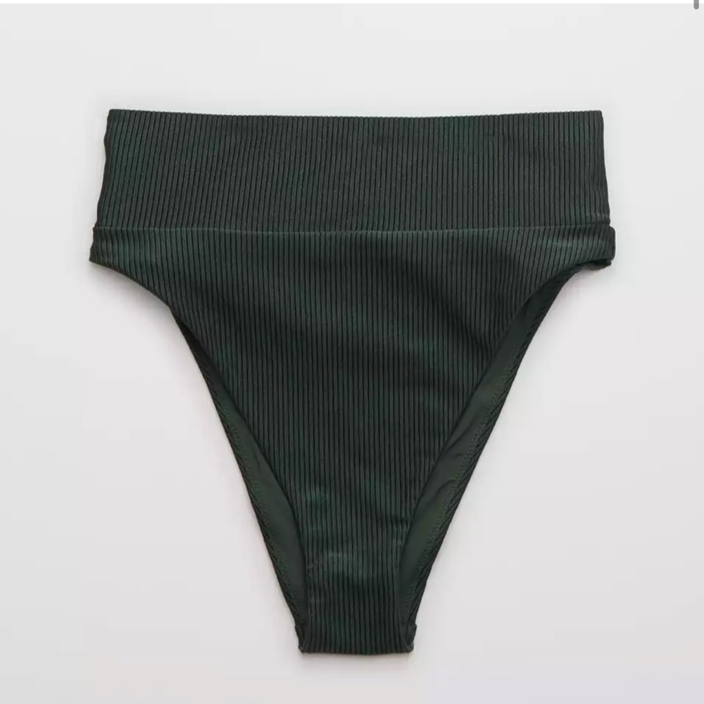 Aerie Ribbed High Cut Cheeky Bikini Bottoms